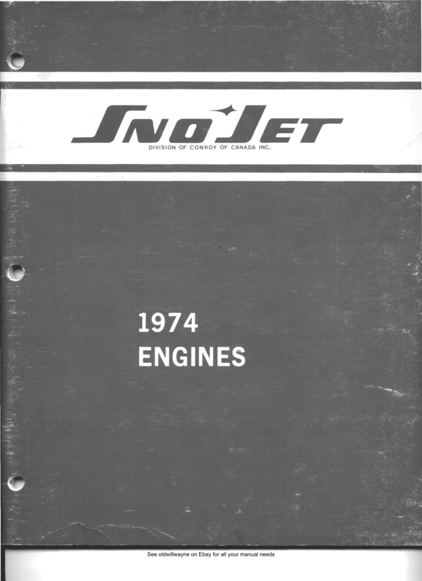 Product picture 1974 sno jet snojet snowmobile engine manual