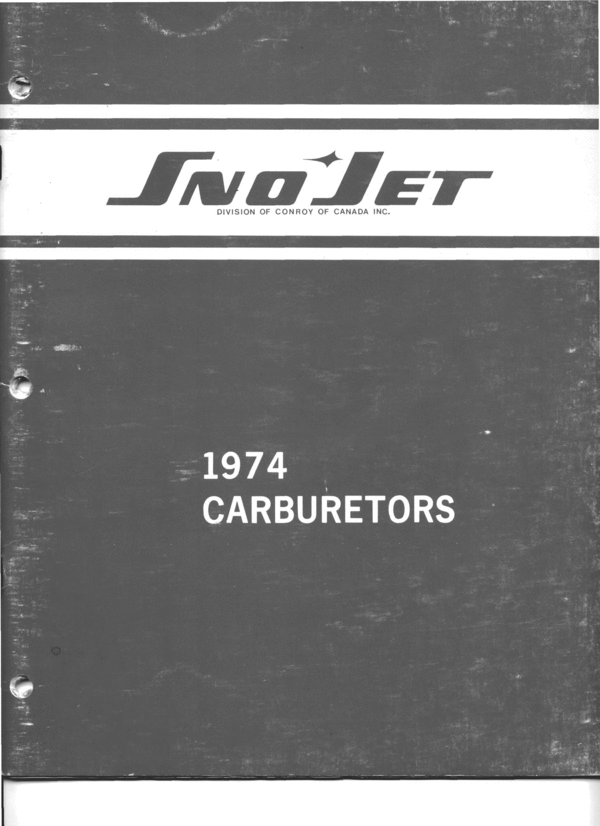 Product picture 1974 Snojet  sno jet carburetor parts manual all engines