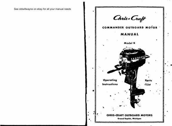 Product picture chris craft outboard motor owner manual